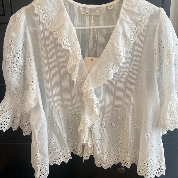 Dôen Henri Top - Salt Eyelet Size Small New with Tags - Picture 3 of 4